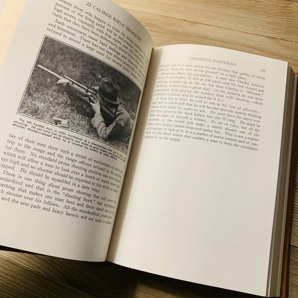 22 CALIBER RIFLE SHOOTING by LANDIS Leather Hardcover NRA Gun Book 22K Gold Edge - Picture 5 of 8